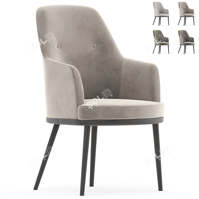 Modern MASSENET Chaise Armchair in 2017 3D model image 1