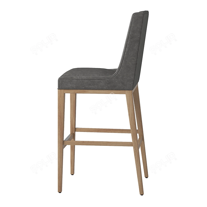 Sleek Leigh Armless Barstool 3D model image 2