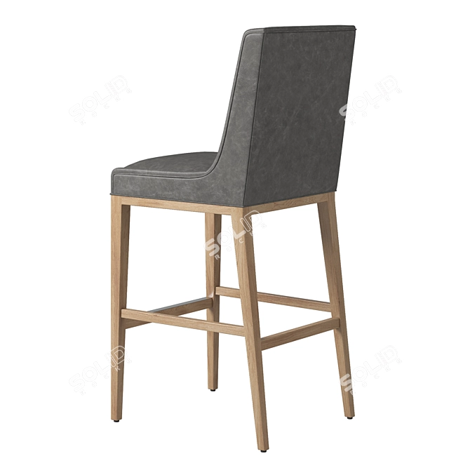 Sleek Leigh Armless Barstool 3D model image 3