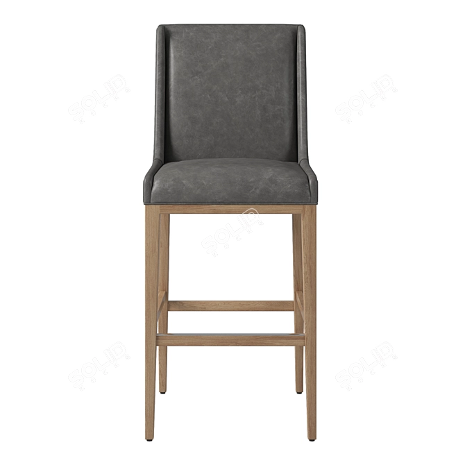 Sleek Leigh Armless Barstool 3D model image 5