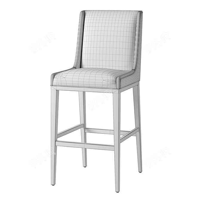 Sleek Leigh Armless Barstool 3D model image 6