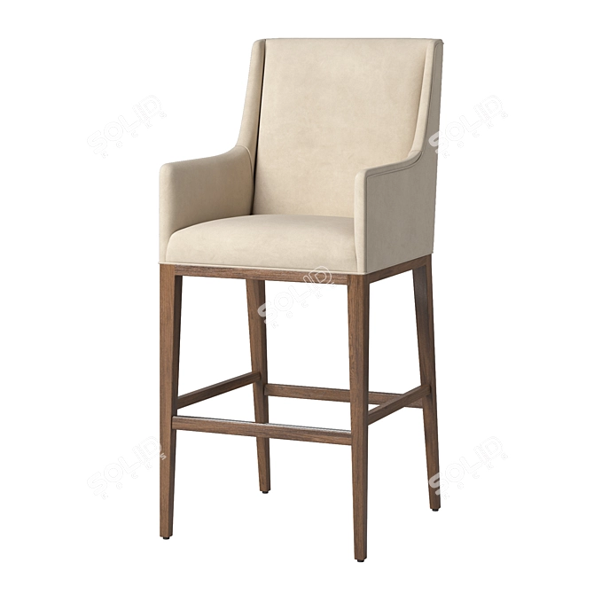 Sleek Modern RH Leigh Barstool 3D model image 1