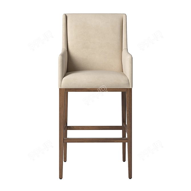 Sleek Modern RH Leigh Barstool 3D model image 5