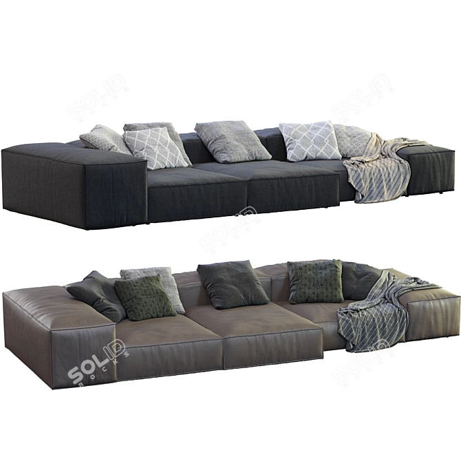 Living Divani Sofa, Extra Soft 3D model image 2