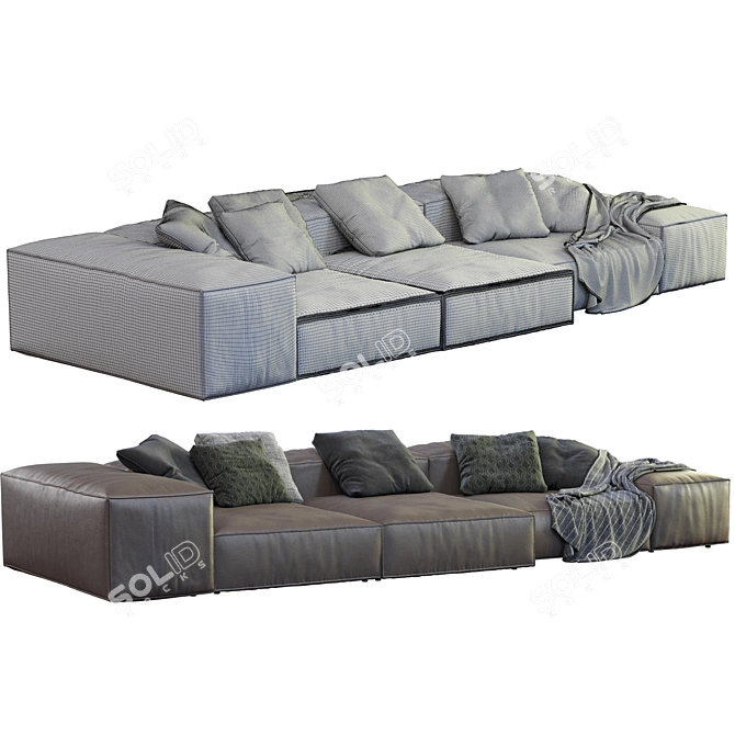 Living Divani Sofa, Extra Soft 3D model image 3