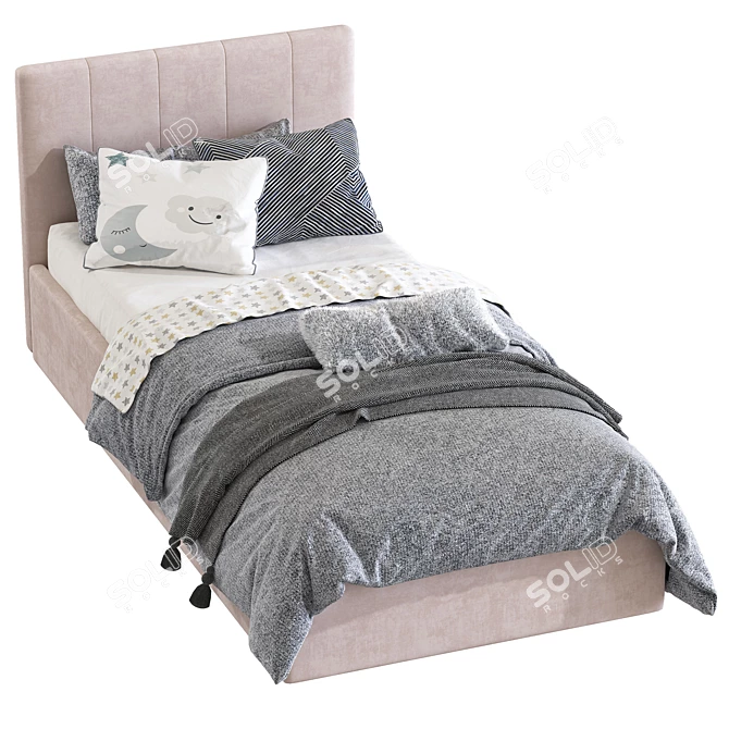Modern Upholstered Bed 255 3D model image 2