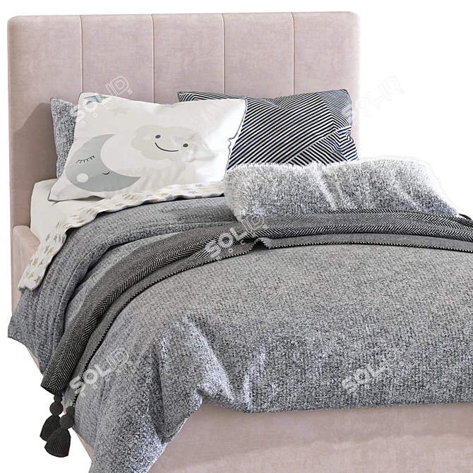 Modern Upholstered Bed 255 3D model image 4