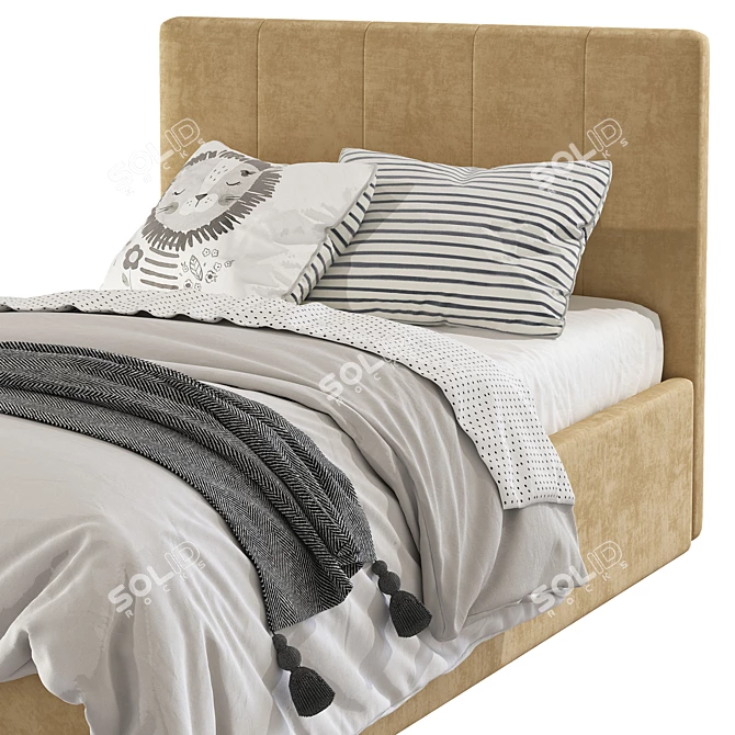 Modern Upholstered Bed 255 3D model image 6
