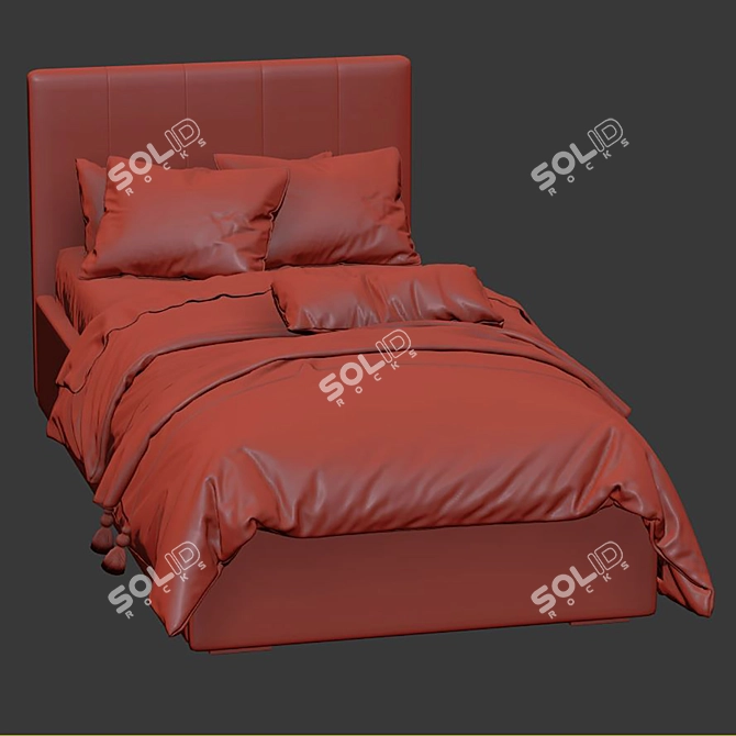 Modern Upholstered Bed 255 3D model image 7