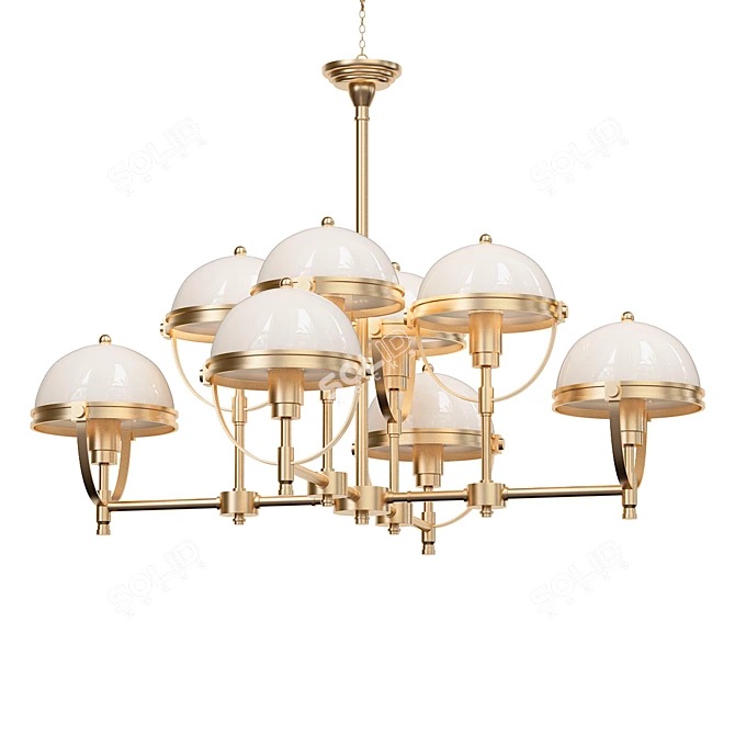 Copper Glass Chandelier Modern Design 3D model image 1