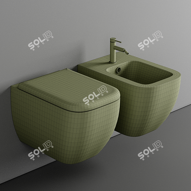 RAK Metropolitan Wall Hung Set 3D model image 3