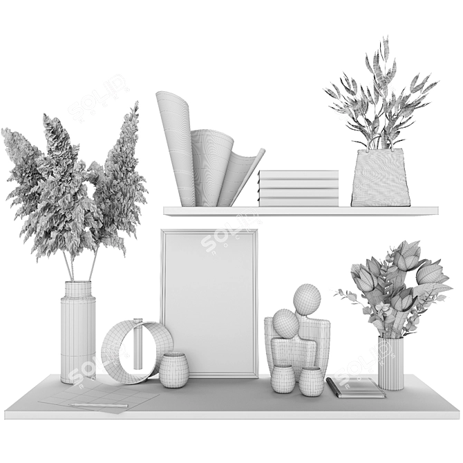  Contemporary Decor Set with Vases 3D model image 5