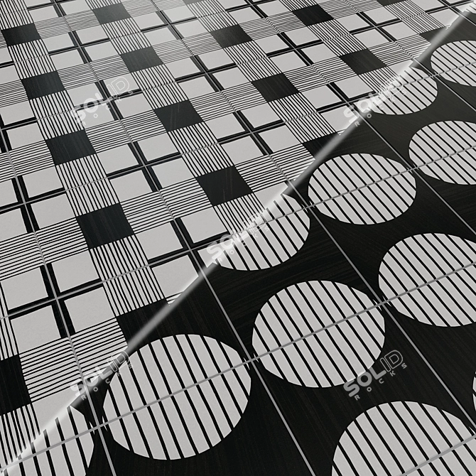 Chic B&W Deco Tiles Collection 3D model image 5
