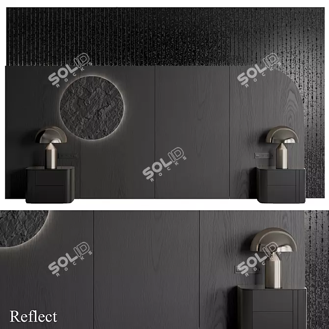 Elegant King-Size Bed Headboard 3D model image 3