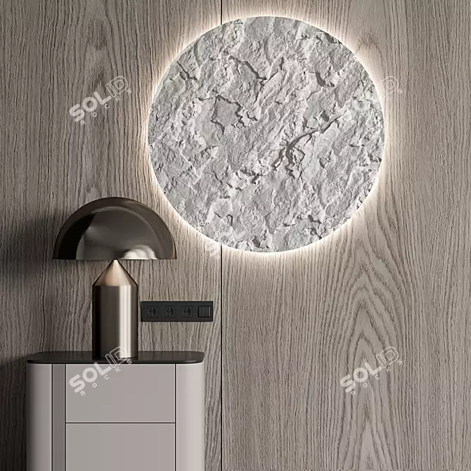 Elegant King-Size Bed Headboard 3D model image 5