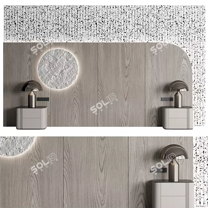 Elegant King-Size Bed Headboard 3D model image 9