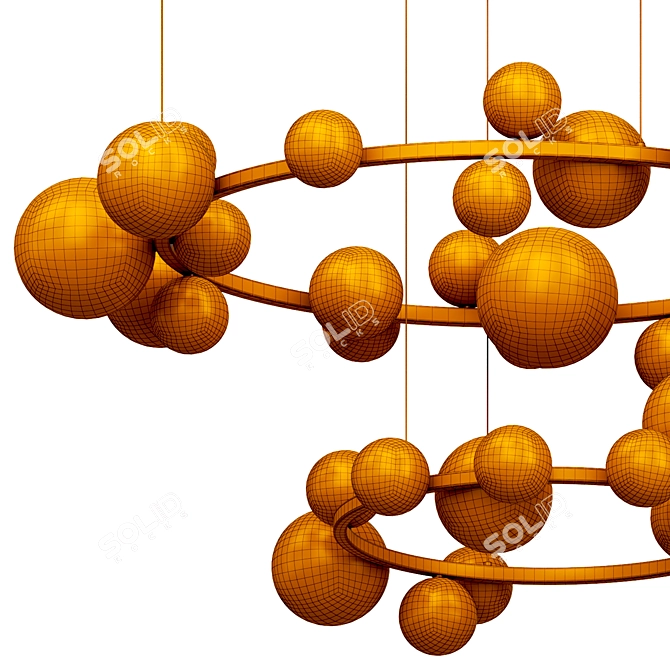 Elegant IONA Glass Metal Chandelier 3D model image 5