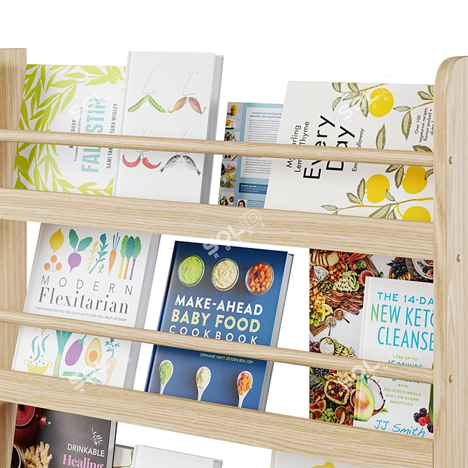 Minimalist Culinary Cookbook Wall Shelf 3D model image 3