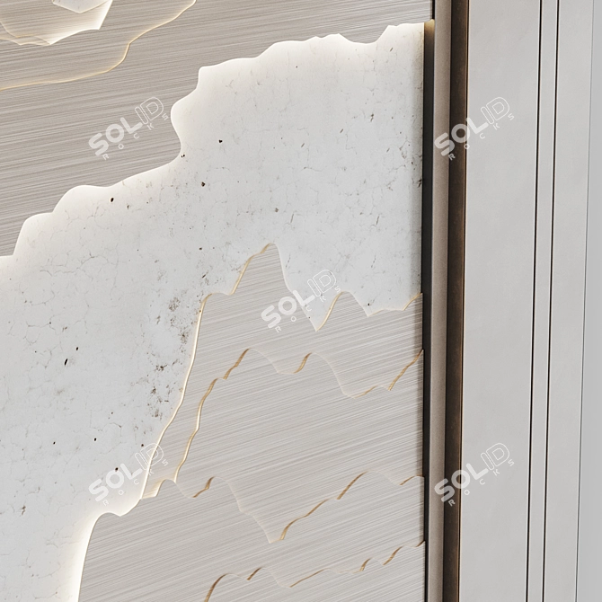 Modern Illuminated Decorative Wall Panel 3D model image 2