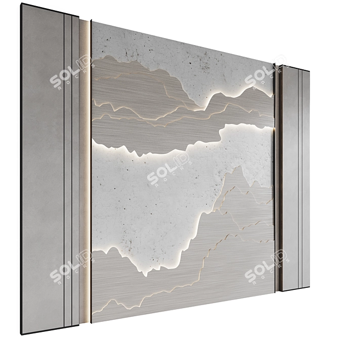 Modern Illuminated Decorative Wall Panel 3D model image 3