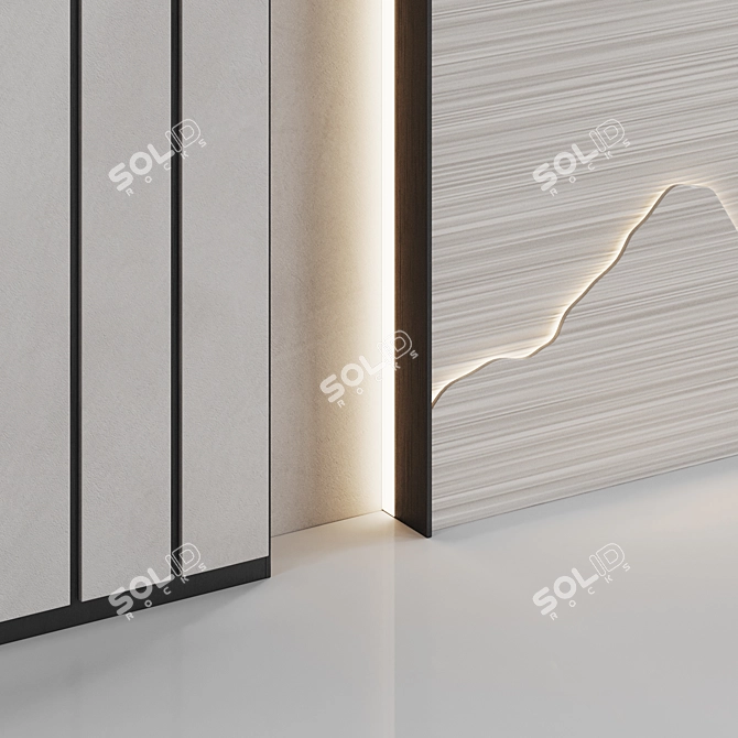 Modern Illuminated Decorative Wall Panel 3D model image 4