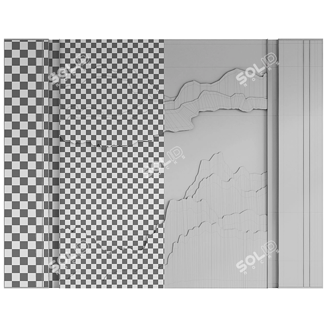 Modern Illuminated Decorative Wall Panel 3D model image 5