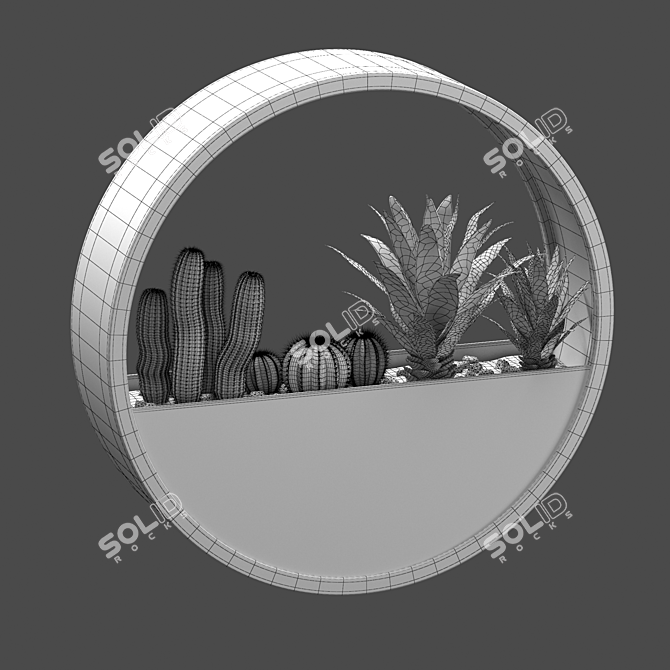 Round Wall-mounted Florarium 3D model image 5