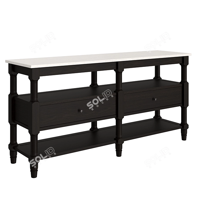 Pottery Barn Marble Console Table 3D model image 4