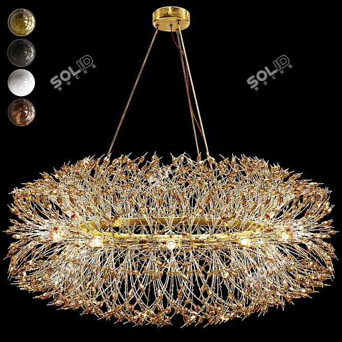 Elegant Crystal Chandelier: Luxury Illumination 3D model image 1