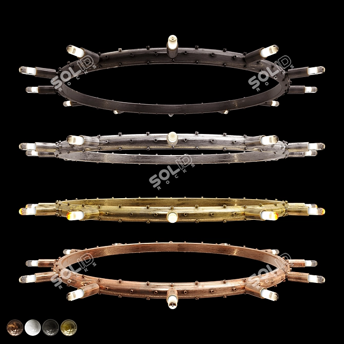 Elegant Crystal Chandelier: Luxury Illumination 3D model image 7