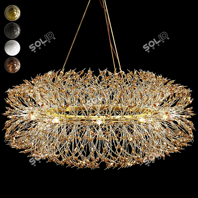 Elegant Crystal Chandelier: Luxury Illumination 3D model image 8