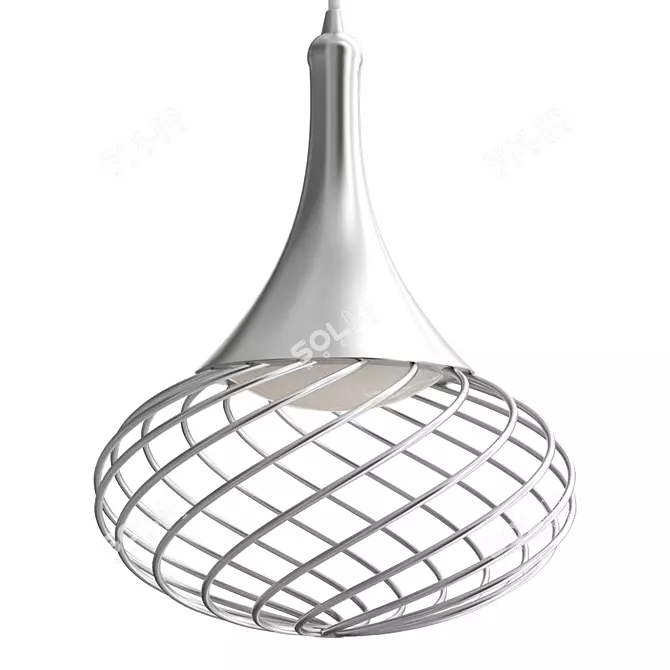 Sleek Chrome LED Pendant Light 3D model image 1