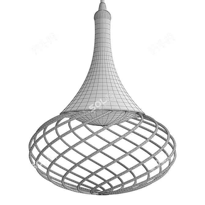 Sleek Chrome LED Pendant Light 3D model image 2