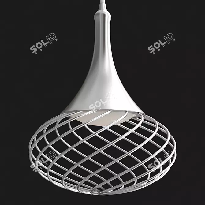 Sleek Chrome LED Pendant Light 3D model image 3