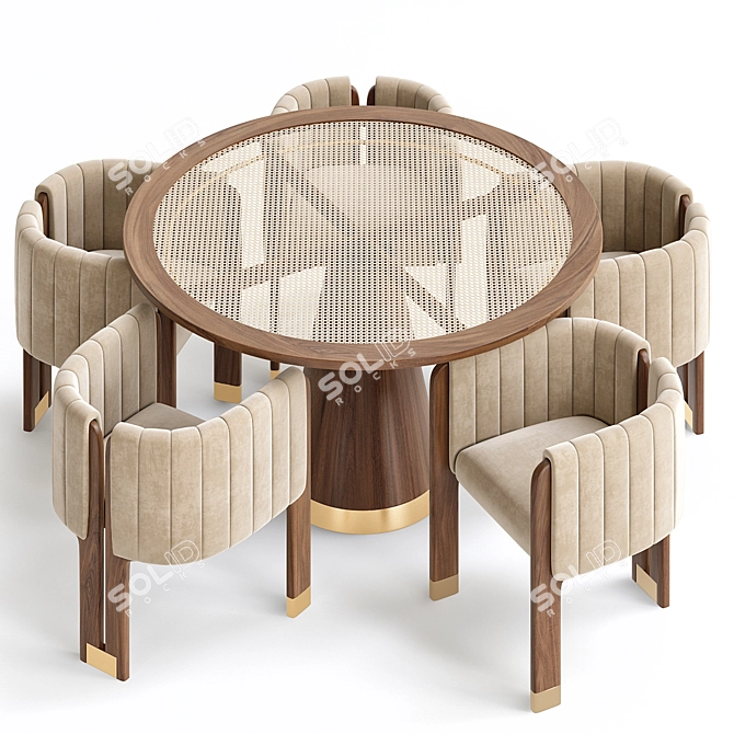 Realistic Crawford Dining Chair Model 3D model image 2