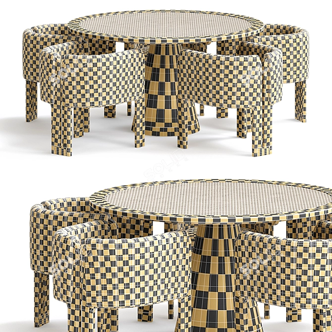 Realistic Crawford Dining Chair Model 3D model image 3