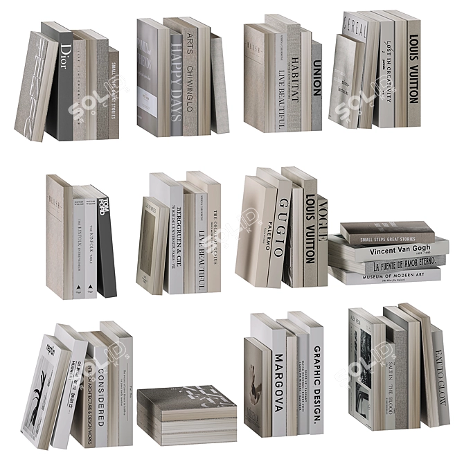 Lightweight Decorative Books 3D model image 1