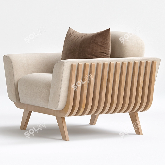 Lazy Hamper Armchair 3D Model 3D model image 2