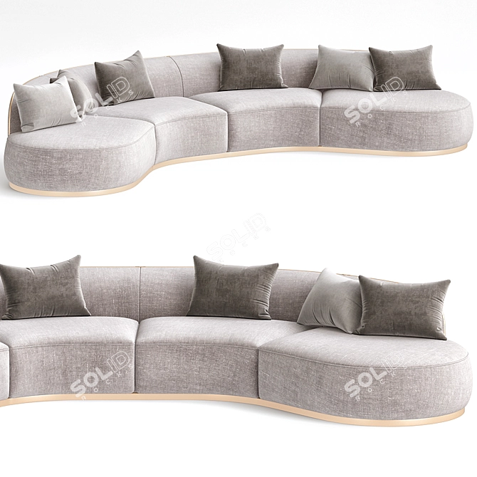 Contemporary Sectional Sofa 3D Model 3D model image 1