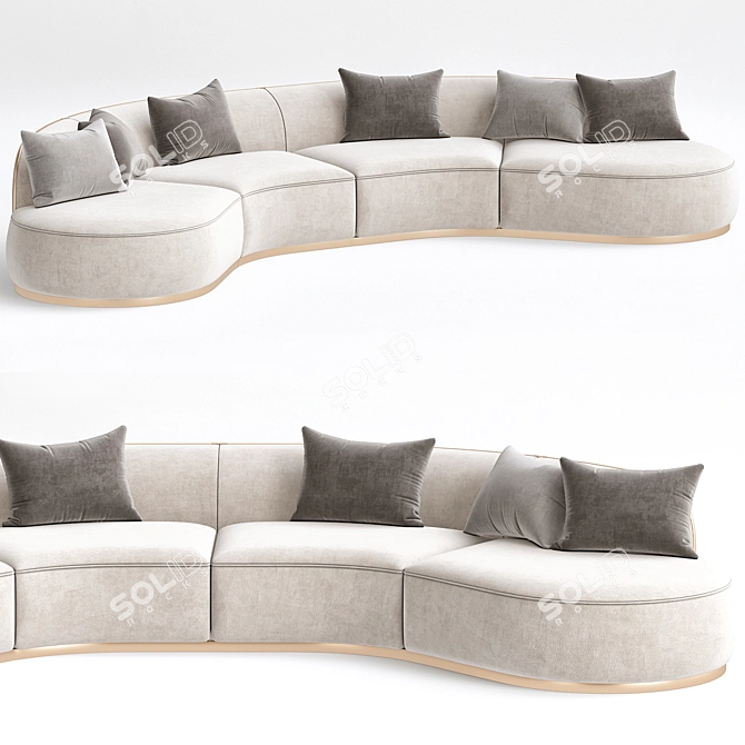 Contemporary Sectional Sofa 3D Model 3D model image 2