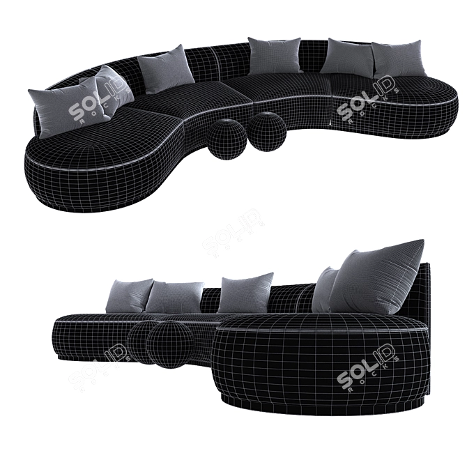 Contemporary Sectional Sofa 3D Model 3D model image 4