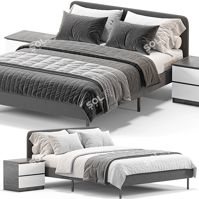 IKEA SLATTUM Double Bed 3D Model 3D model image 1