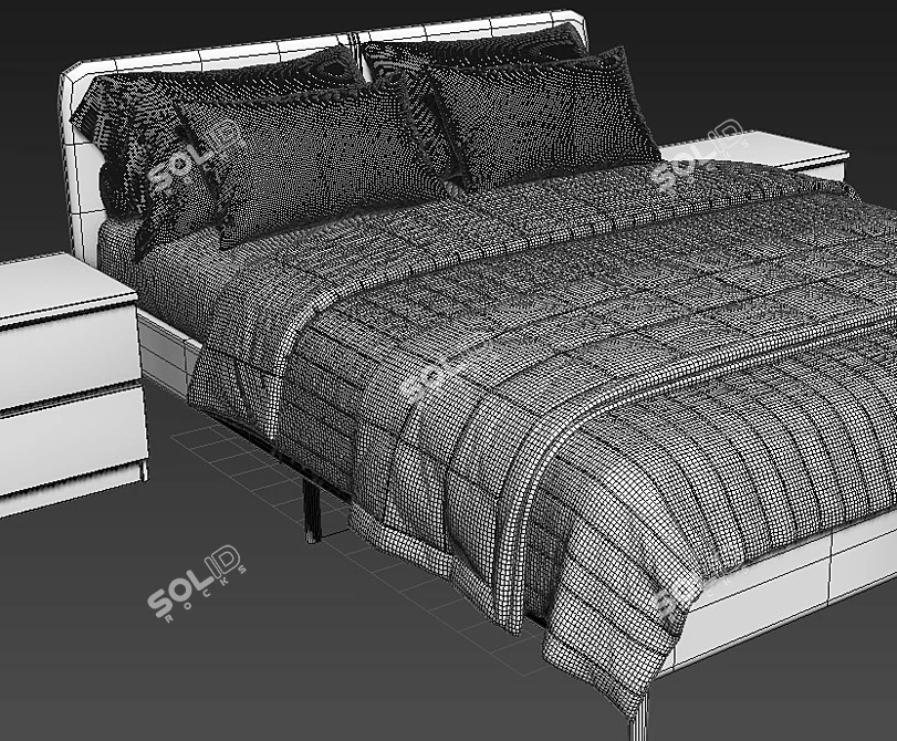 IKEA SLATTUM Double Bed 3D Model 3D model image 3