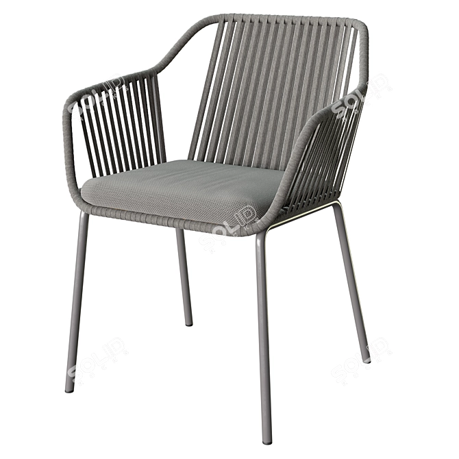 Babila Twist Armchair: Harmonious Elegance 3D model image 1