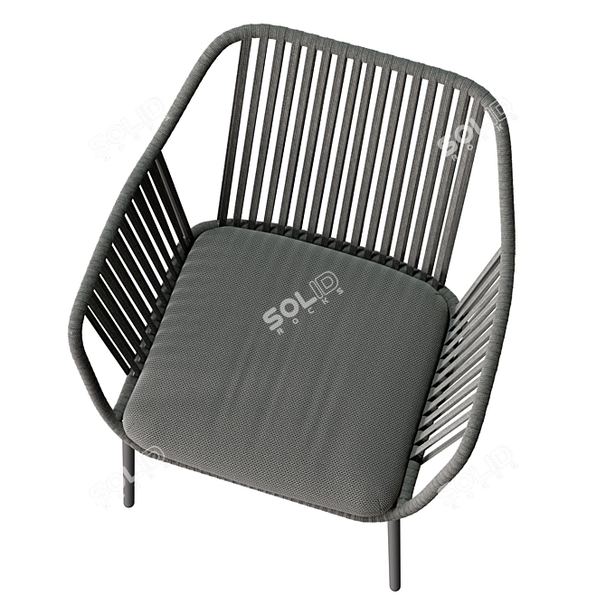 Babila Twist Armchair: Harmonious Elegance 3D model image 4