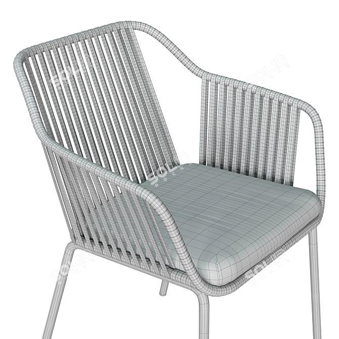 Babila Twist Armchair: Harmonious Elegance 3D model image 6