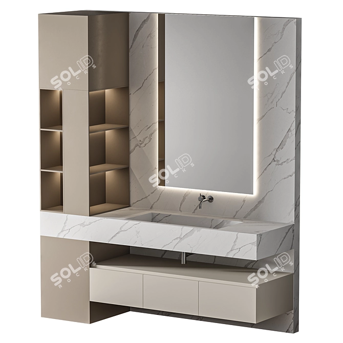 Premium Bathroom 3D Model Set 3D model image 2