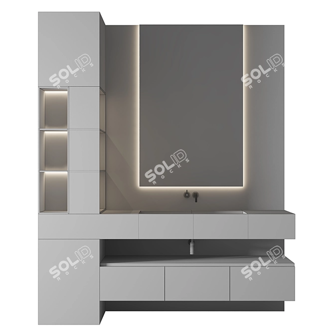 Premium Bathroom 3D Model Set 3D model image 3