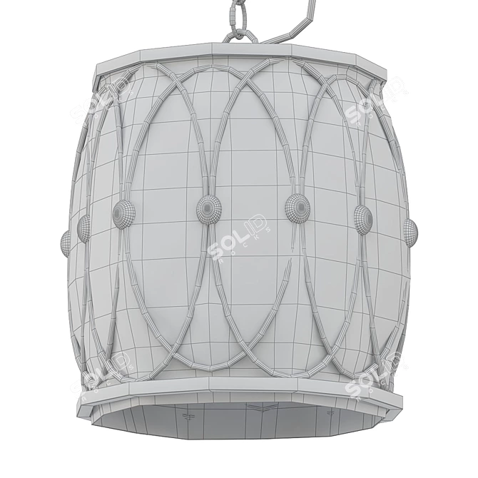 Mesh and Glass Pendant Light 3D model image 2