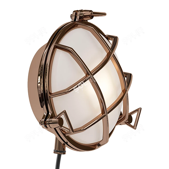 Mariners Brass Chestnut Wall Sconce 3D model image 1